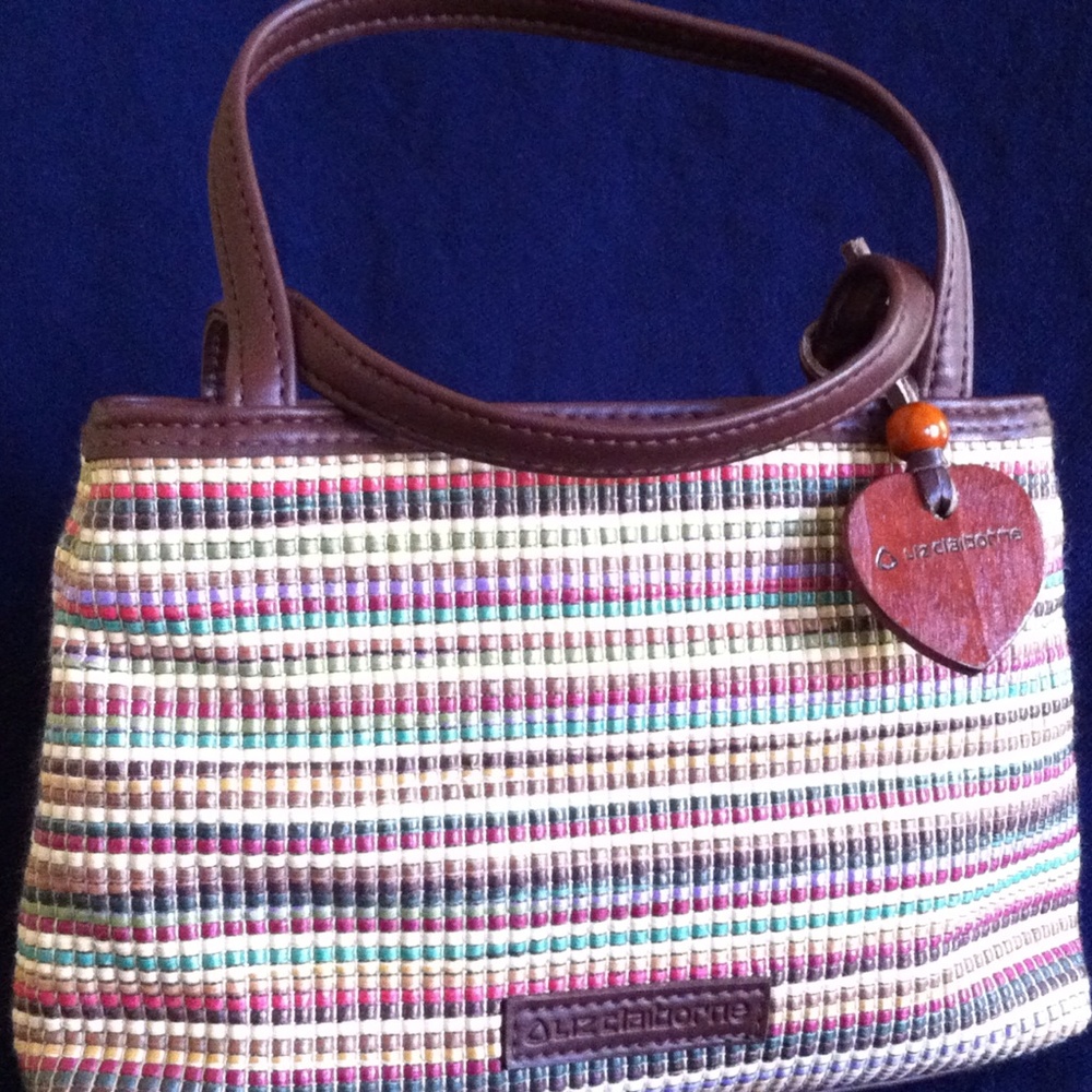 Liz Claiborne Mini multicolored straw-like Purse - Picture 2 of 2
